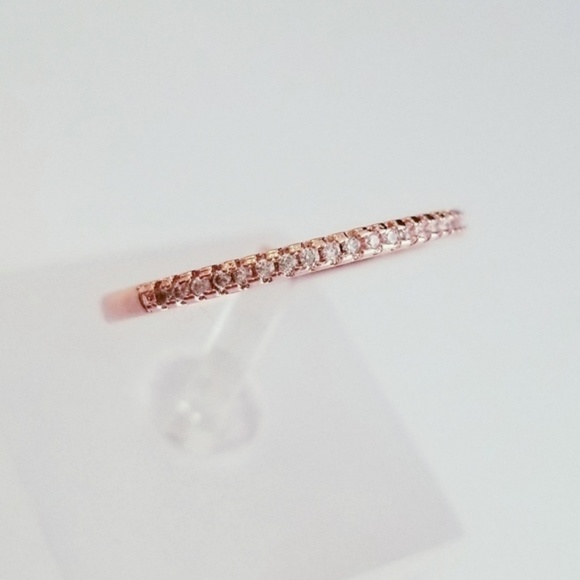 18k Rose Gold Pave Band - Picture 2 of 8